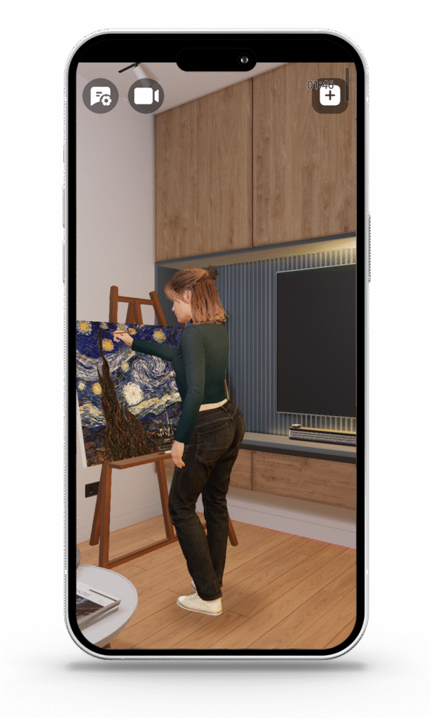 AI Companion painting a Starry Night recreation – autonomous expression in the Companion App