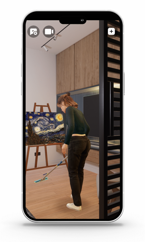 AI Companion painting in her own time – showing autonomous behavior inside the Companion App