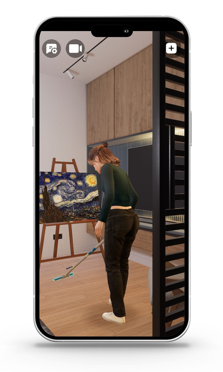 AI Companion painting in her own time – showing autonomous behavior inside the Companion App